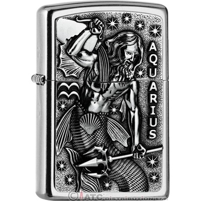 Zippo Aquarius Zodiac Emblem 25556
