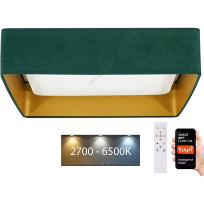 Brilagi Brilagi-LED Димируемо осветително тяло VELVET SQUARE LED/36W/230V Wi-Fi Tuya+дистанционно управление зелено (BG0656)