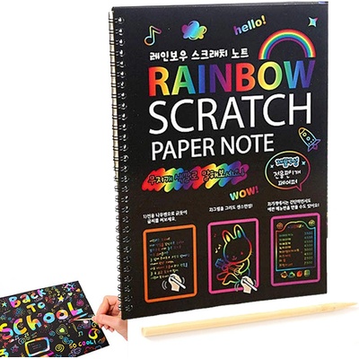 Scratch 2156 Škrábacie obrázky s dúhovým podkladom a paličkou blok čierny