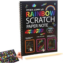Scratch 2156 Škrábacie obrázky s dúhovým podkladom a paličkou blok čierny