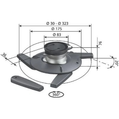 Vogel's EPC 6545 stropní držák projektoru naklápěcí vzd. země-strop (max.): 7.6 cm stříbrná/antracitová