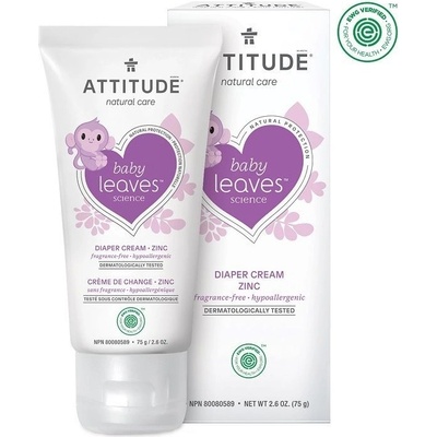 Attitude Zinkový krém na zapareniny Babyleaves bez vône 75 ml