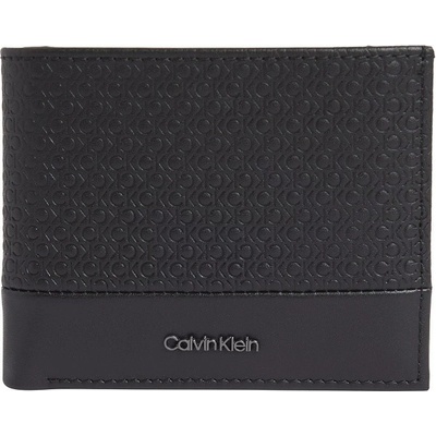 Calvin Klein Pánska kožená peňaženka Nano Mono Bifold 5CC W/Coin /Čierna