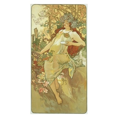 Pohled Alfons Mucha – Autumn, dlouhý