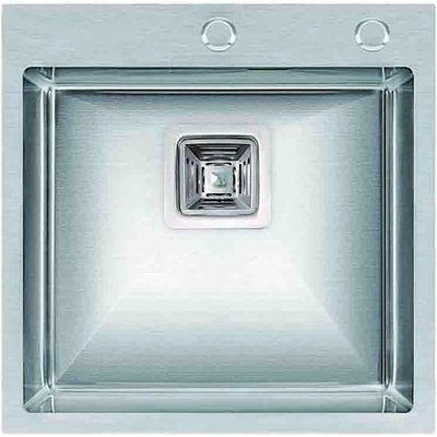 Inter Ceramic Кухненска мивка ICK 4250H-50, Inter Ceramic, алпака, едно корито, със сифон, 50x42см (4250H-50)