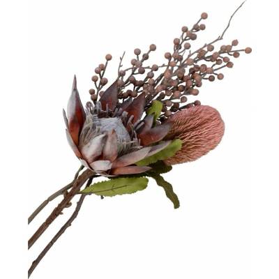 Umělá rostlina KING PROTEA BOUQUET růžová 75 cm