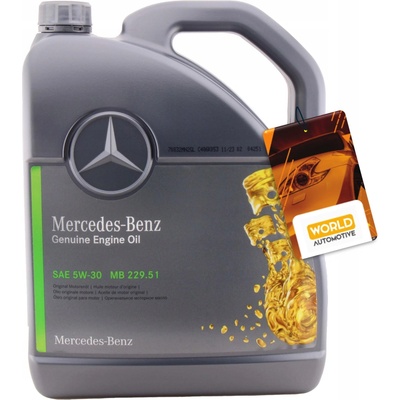 6 Litre Genuine Mercedes-Benz 5W-30 100% Synthetic Engine Oil – MB 229.51