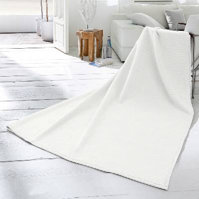 SCANquilt Deka Velur RELIEF vlny biela 150x200