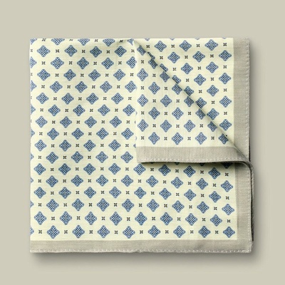 Charles Tyrwhitt Linen/Silk Geo Print Pocket Square Lemon