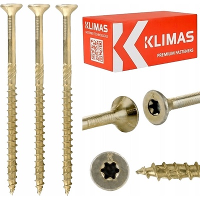 Vruty do dřeva 10x200mm 25 ks TORX tesařské zápustné Klimas WKCS