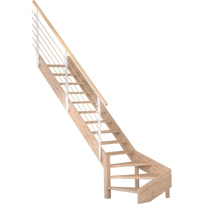 StarWood Schody Mykonos Pro dubové levé 90cm otevřené design.dřev.zábradlí