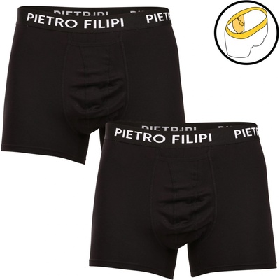 Pietro Filipi Комплект от две - мъжки боксерки Pietro Filipi с държач за топки в черно Pietro Filipi | Cheren | МЪЖЕ | M