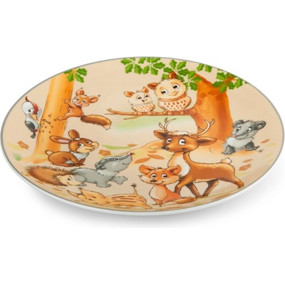 Matell VM Talíř mělký dětský 21cm LESNÍ ZVÍŘÁTKA porcelán