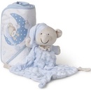 Interbaby OSUŠKA froté 100x100 MEDVEDÍK SPINKÁ bielo-modrá