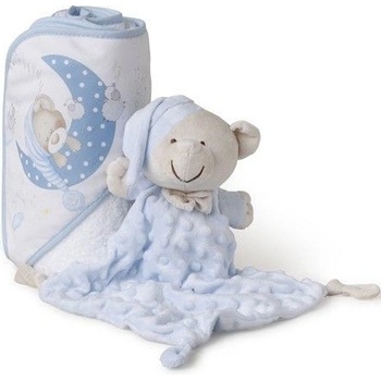 Interbaby OSUŠKA froté 100x100 MEDVEDÍK SPINKÁ bielo-modrá