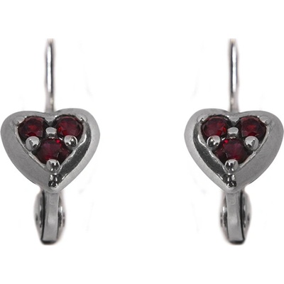 Český granát náušnice stříbrné 131450