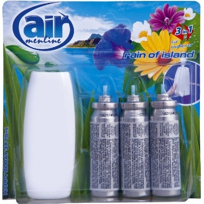 AIR MENLINE Rain of Island osviežovač vzduchu sprej a náplne 3 x 15 ml
