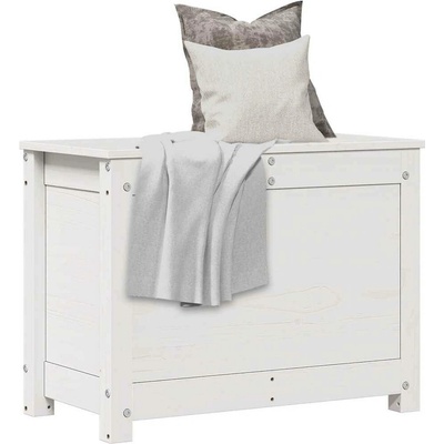Zahrada XL Úložný Box bílá 60 x 32 x 45,5 cm masivní borové dřevo 823545