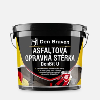 Den Braven Asfaltová opravná stěrka DenBit U, kbelík 10 kg, černá