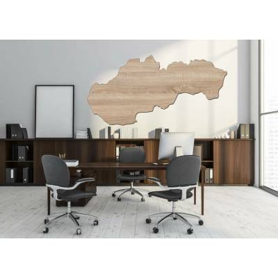 Minimalistická dřevěná mapa Slovenska