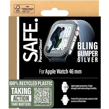 PanzerGlass SAFE Apple Watch 10 46 mm bumper trblietavo strieborný rámček SAFE95910