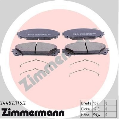 Sada brzdových platničiek kotúčovej brzdy ZIMMERMANN 24452.175.2