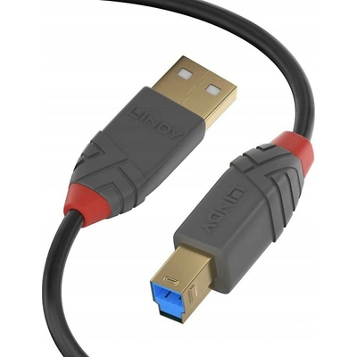 Lindy 36743 USB, USB 3.2 Gen 1 (3.1 Gen 1) USB A USB B, 3m, černý, šedý