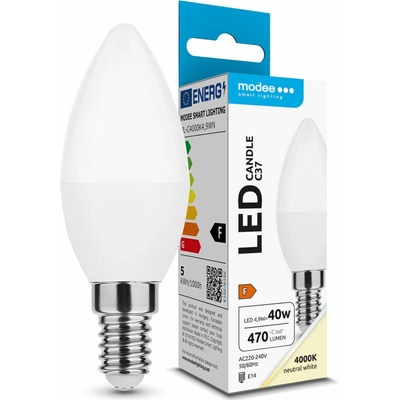 Modee LED žiarovka Candle C37 4,9W E14 470 lm, neutrálna biela ML-C4000K4,9WN