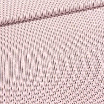 Bavlněné plátno CAPRA, červené tečkované vějířky, š.140cm (látka v metráži)