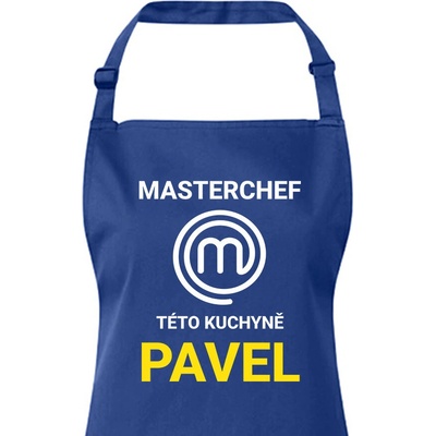 Bezvatriko.cz Pánská zástěra Masterchef této kuchyně Royal blue 450 B&C Canvas Zástěra s laclem 3258