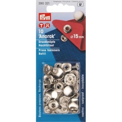 Knoflík stiskací ANORAK - PRYM průměr 15 mm varianta nikl