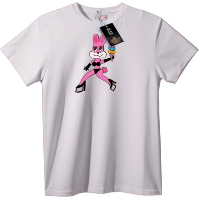NOONEBRAND Тениска Розово Зайче с Ледена Закуска - 7XL, Black