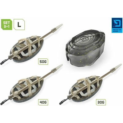 Delphin Sada krmítok s formičkou Method QUIX Reaxe 3+1 L 30g, 40g, 50g