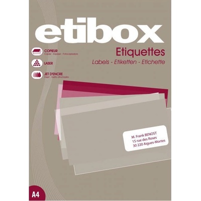 Etikety univerzálne 38x21,2mm Etibox A4 100 hárkov