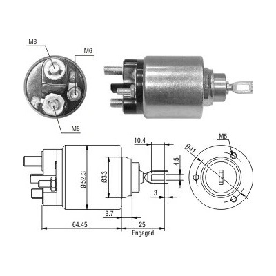 Spínač startéru Bosch 0001107062, 2339304015