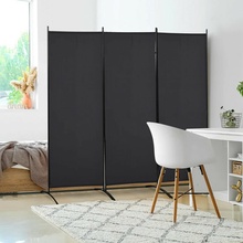 HOMCOM Paraván 3-dílný 253 x 182 cm černý