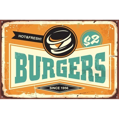 Ceduľa Burgers 40 x 30 cm