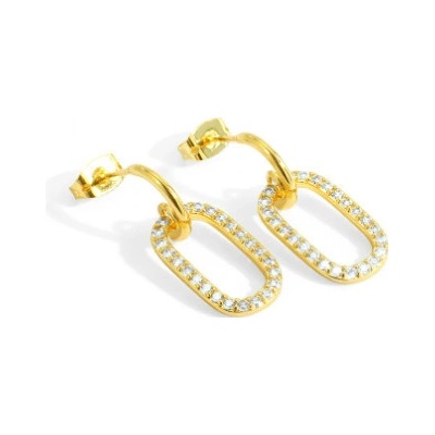 Ornamenti Pozlacené náušnice Double Circles gold ORT300057