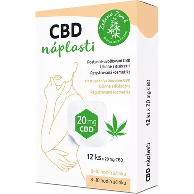 CBD konopné náplaste Zelená Země 12 ks