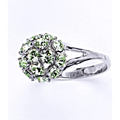 Čištín stříbrný s krystalem Swarovski chryzolitl,šperk T 1337