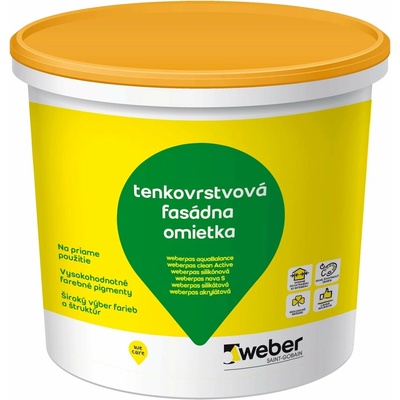 Weber Weberpas silikónová omietka Roztieraná 1,5 mm 25 kg