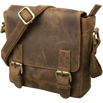 Impex Malá crossbody taška s chlopňou olejovaná hovädzia koža Hunter