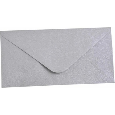 Obálka DL 11,2x21,9 cm metalická s ražbou světle stříbrná