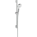 Hansgrohe Crometta - Комплект душ-глава, 2 режима на струята, штанга и маркуч, Green 6 л/мин, бял/хром 26555400 (26555400)