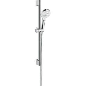 Hansgrohe Crometta - Комплект душ-глава, 2 режима на струята, штанга и маркуч, Green 6 л/мин, бял/хром 26555400 (26555400)