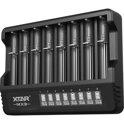XTAR MX8 multikompatibilná 8-slotová inteligentná smart nabíjačka