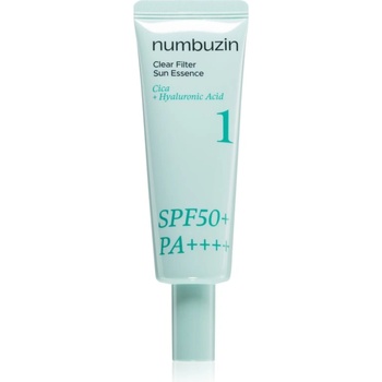 numbuzin No. 1 Clear Filter Sun Essence озаряваща есенция с успокояващ ефект SPF 50+ 50ml