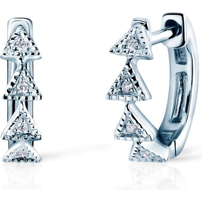 SAVICKI Обеци халки и триъгълници Savicki: бяло злато. диаманти