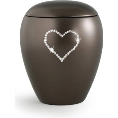 Zvieracia urna Crystal Heart - Hnedá 0,5l