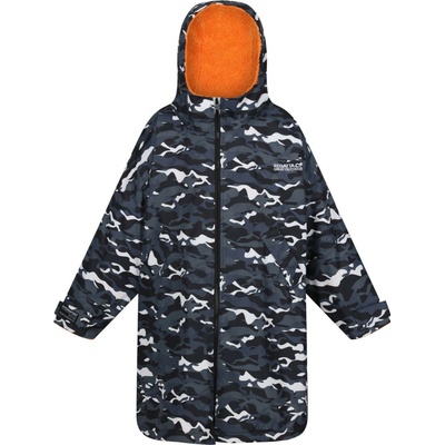 Regatta Junior Waterproof Changing Robe čierna/sivá